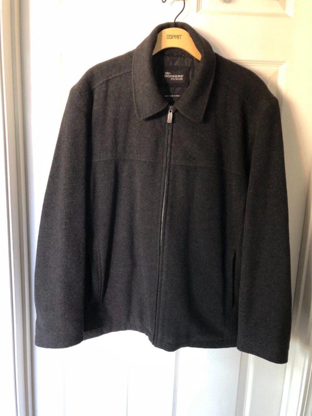 Dockers Premium Men's XL Wool Blend Quilted Full Zip Italian Fabric